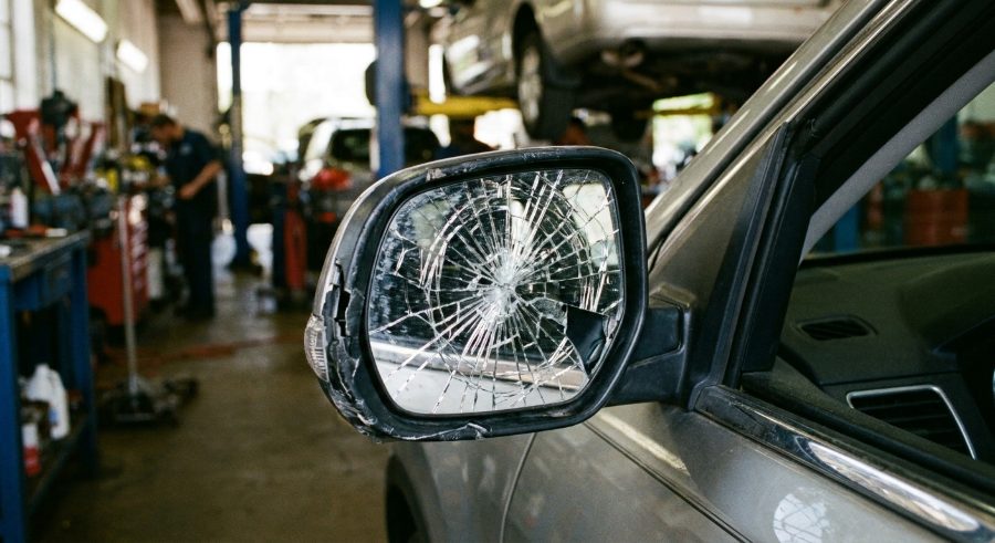 Cracked side mirror repair in Bakersfield, CA